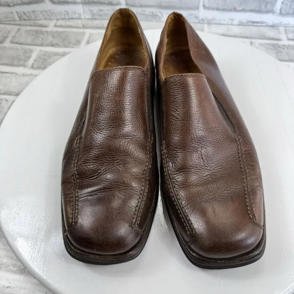 Sandro Men's Size 9.5 D Brown Leather Comfort Soft Gel Slip On Loafers